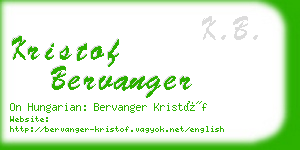 kristof bervanger business card